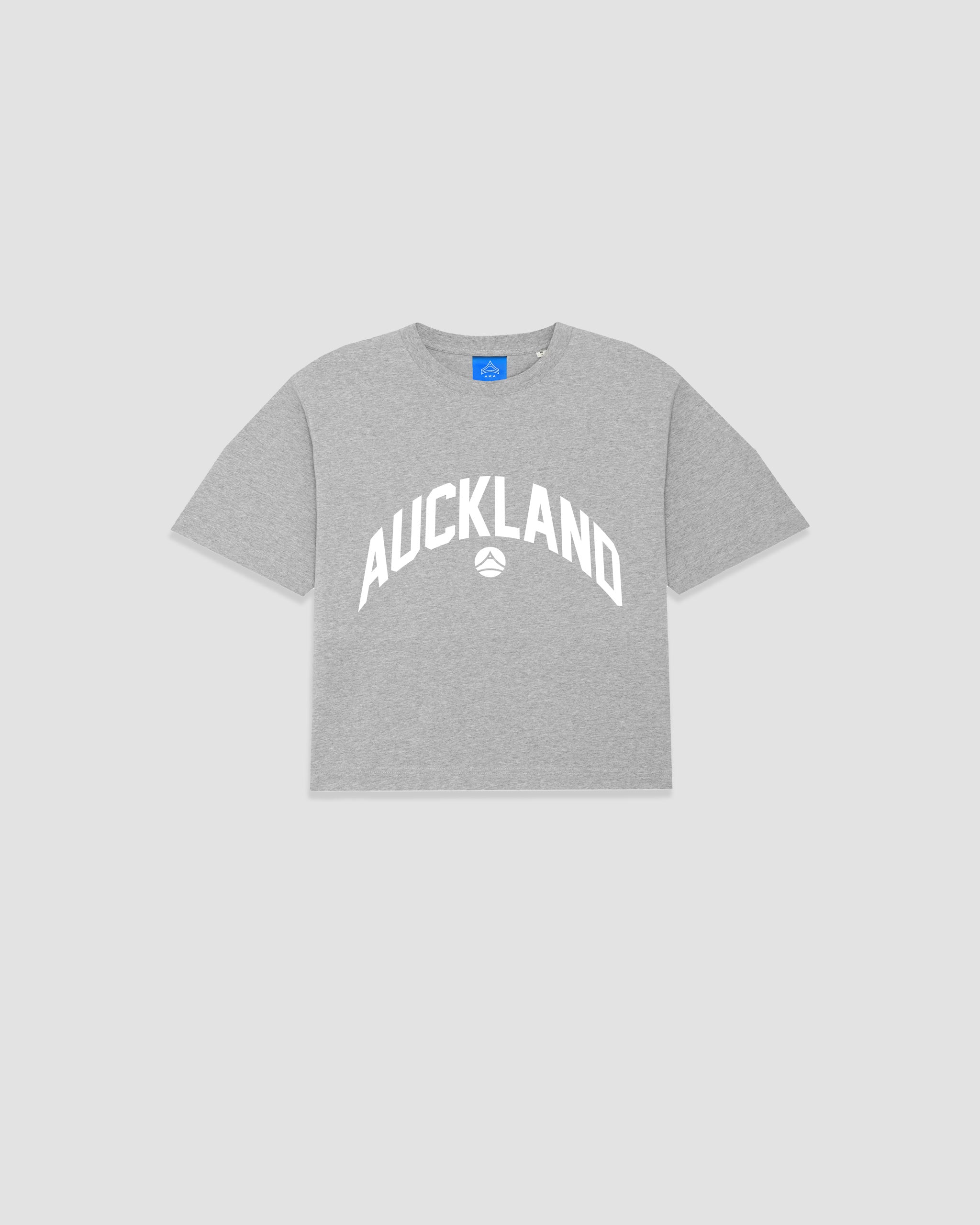 College Cropped Tee - Grey Marle